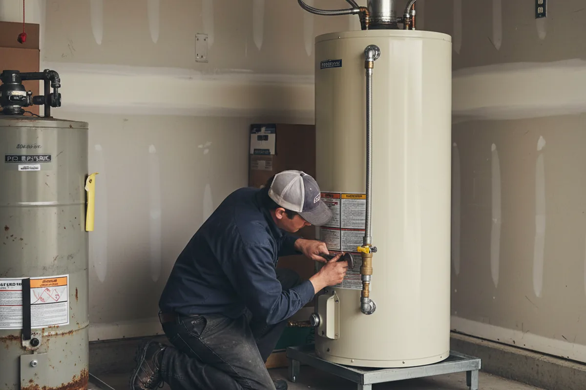 Water heater and shutoff valve replacement in Winchendon