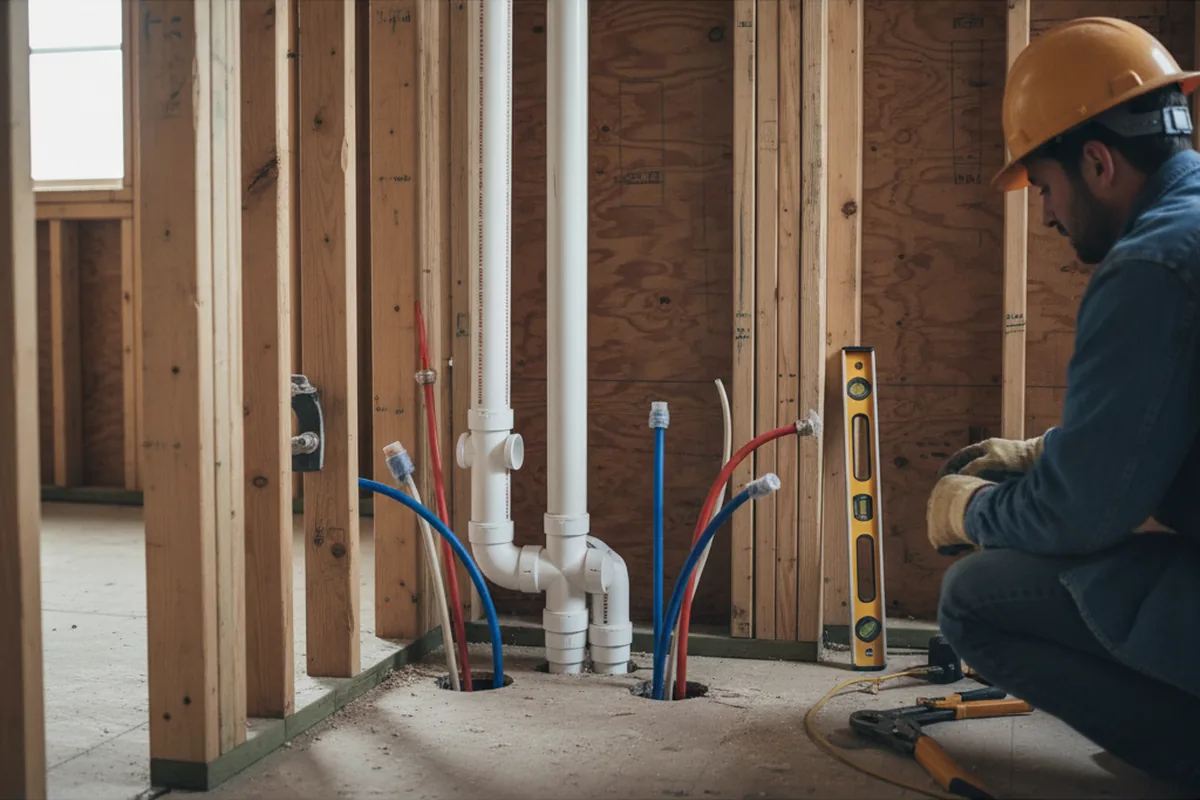 Drain and supply rough-in during Garbage Disposal Repair in Winchendon